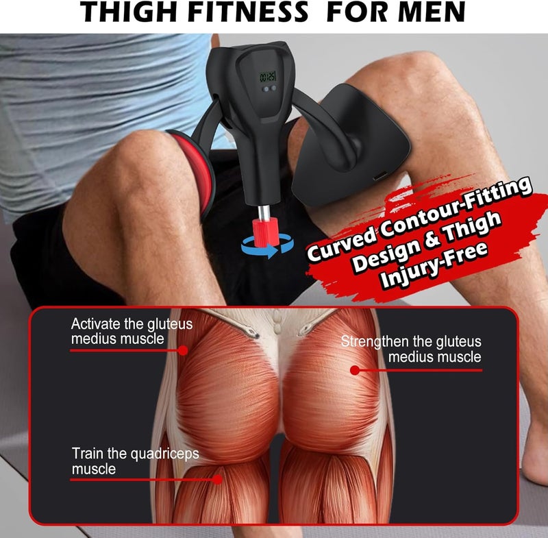 Thighaction 3rd Gen Thigh-Train 0-100 lbs Adjustable Resistance Inner Thigh-Train Exercising Counter with Leg Straps Band Pelvic Floor Kegel Hip Exercise Workout Equipment Pilates Women Men - Image 4